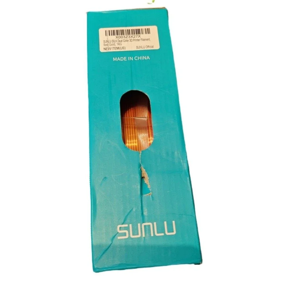 SUNLU Silk Dual Color PLA Plus 3D Printer Filament Red Gold 1.75mm 1KG Spool